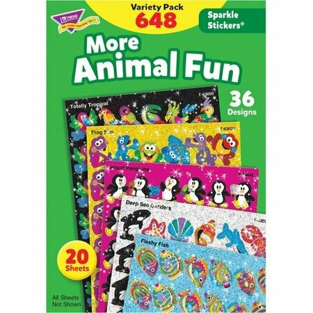 TREND ENTERPRISES Sticker Variety Pack, Sparklers, Animals, 37 Designs TEP63910